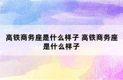 高铁商务座是什么样子 高铁商务座是什么样子